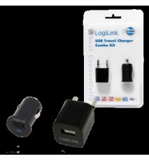 CARGADOR USB CASA COCHE LOGILINK PA0076 5V 1A PA0076