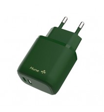 CARGADOR HUNE ECO 2 PUERTOS 20W USB C USB A BOSQUE