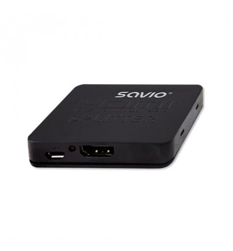 SPLITTER 1X2 HDMI 4K 3D SAVIO CL 93 NEGRO